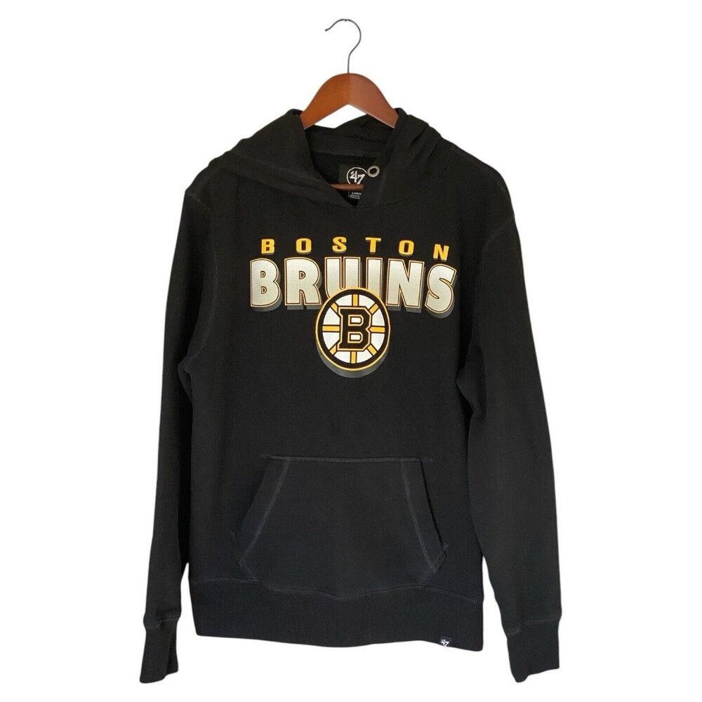 Boston Bruins Black Hoodie Pullover Size L '47 Brand NHL
